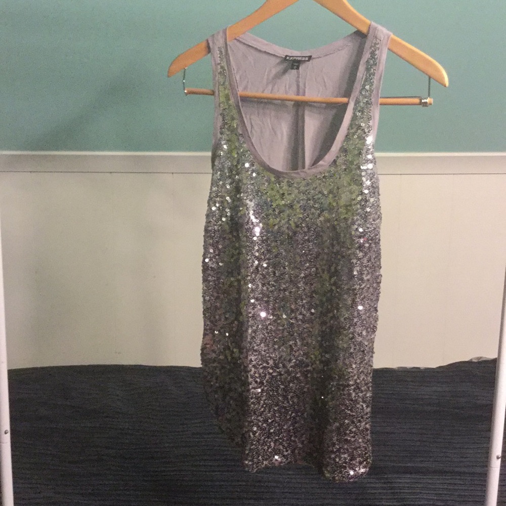EXPRESS ombré sequin tank